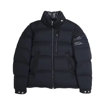 Pre-owned Moncler Delaume Full Zip Puffer Jacket With Stripe On Arm 'navy/white' | Blue | Men's Size 2