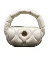 Moncler Delilah Quilted Shoulder Bag In White