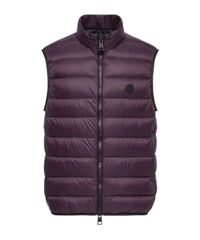 Moncler Logo-patch Quilted Gilet In Purple