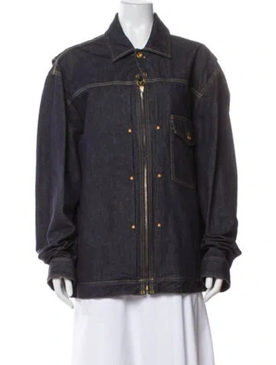 Pre-owned Moncler Denim Jacket W/ Tags In Blue