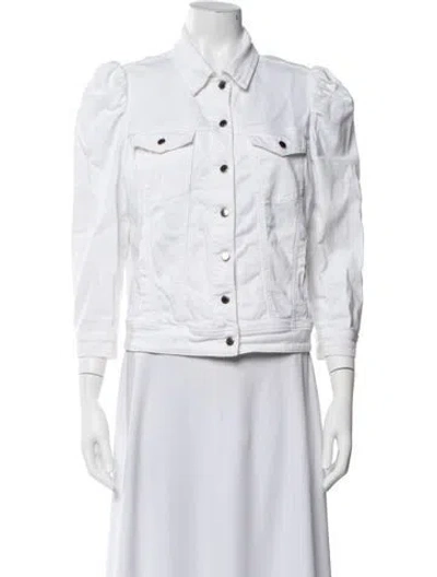Pre-owned Moncler Denim Jacket In White