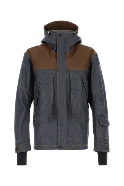 MONCLER MEN DENIM LANGTANG JACKET, XL LUXURY JACKETS FOR MEN DARVEYS