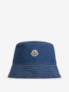 Moncler Denim Logo Fisherman Hat In Embroidered Logo Patch On The Front