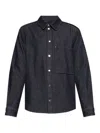 Moncler Cotton Denim Shirt In Blue