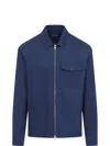 Moncler Zip-up Overshirt In Blue