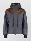 Moncler Denim Ski Jacket With Hood And Pockets In Multi