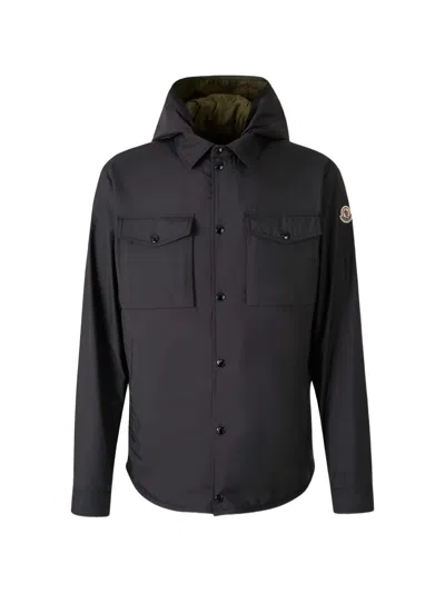 Moncler Detachable Down-filled Inner Vest With Logo Patch And Snap-front Pockets In Blue