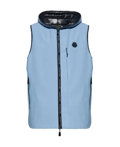 Moncler Detachable-sleeves Hooded Jacket In Blue
