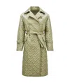 Moncler Detachable-sleeves Quilted Midi Coat In Green