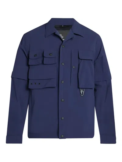 Moncler Detachable-sleeves Shirt Jacket In Blue