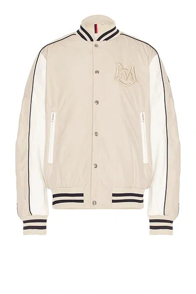 Moncler Beige Detian Down Bomber Jacket