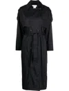 Moncler Deva Logo-patch Trench Coat In Black