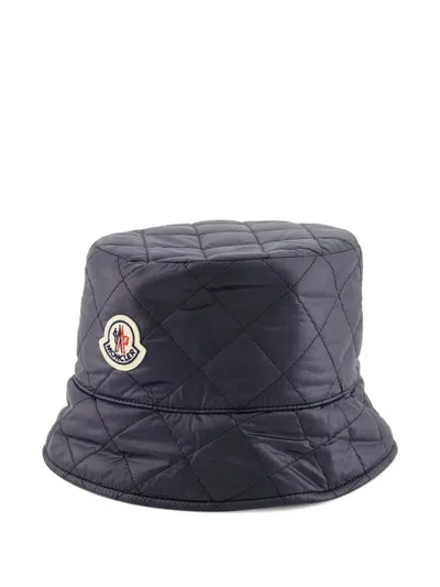 Moncler Padded Bucket Hat With Diamond Quilting In Gray