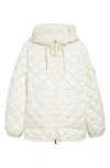 Moncler Diamond Quilted Down Hooded Jacket In White