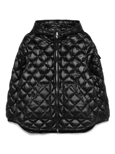 Moncler Diamond-quilted Hooded Short Down Jacket Clothing In Black