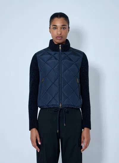 Moncler Diamond Quilted Jacket In Blue