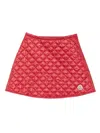 Moncler Diamond-quilted Mini A-line Skirt In Red