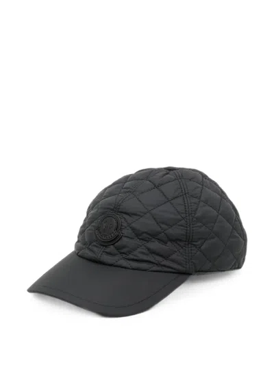 Moncler Diamond-quilted Baseball Cap In Gray