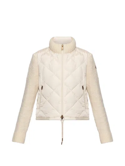 Moncler Diamond-quilted Padded Jacket In White