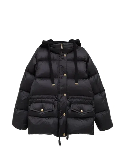 Moncler Diaphanes Hooded Down Jacket In Black