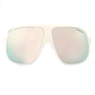 Pre-owned Moncler Diffractor Smoke Silver Flash Oversized Unisex Sunglasses Ml0206 24c 66 In Multi