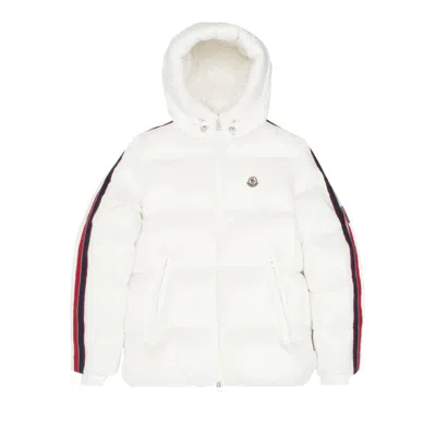 Pre-owned Moncler Dincer Full Zip Jacket With Stripes On Sleeves 'white/red' | Men's Size 2