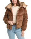 Moncler Daos Chenille Tech Down Jacket In Brown