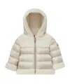 Moncler Girl's Dofi Teddy Trim Puffer Jacket In Nude