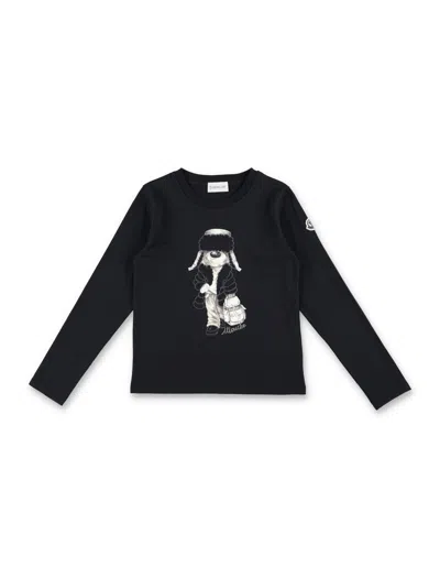Moncler Kids' Dog T-shirt In Black