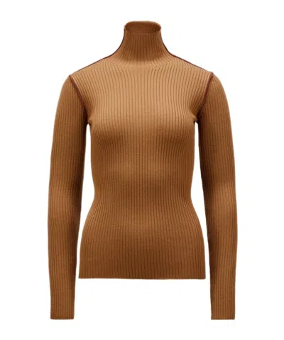 Moncler Dolcevita Sweater In Brown