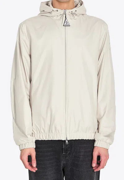 Moncler Domene Waterproof Zip-up Jacket In White