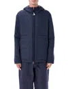 Moncler Donald Glover Caracara Short Down Jacket In Blue