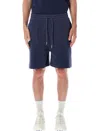 Moncler Donald Glover Cotton Sweatshorts In Blue