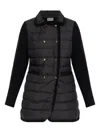 Moncler Double-breasted Wool And Cashmere-blend And Quilted Shell Down Cardigan. In Black