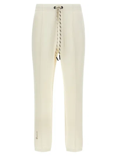 Moncler Jogger Trousers Double Fabric Elastic Waistband In Neutral