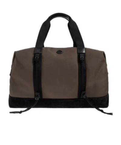 Moncler Double Handle Travel Bag In Brown