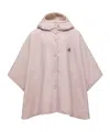 Moncler Double Hooded Cape In Pink