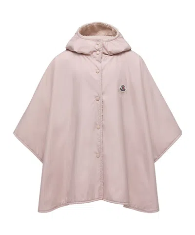 Moncler Double Hooded Cape In Pink