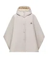Moncler Double Hooded Cape In Neutral