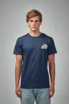 Moncler Double Logo Patch Cotton T-shirt In Blue