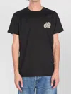 Moncler Double Logo Patch Cotton T-shirt Clothing In Black