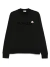 Moncler Crew Neck Cotton Sweatshirt In Black