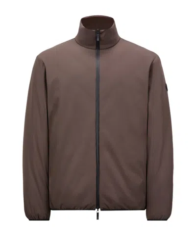 Moncler Double-sided Down Coat In Brown