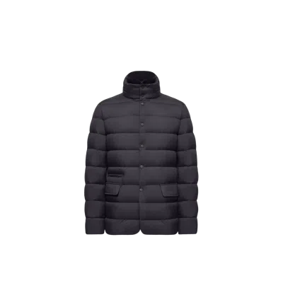 Moncler Elarune Hooded Down Jacket In Blue