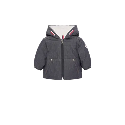 Moncler Kids' Doudoune À Capuche En Denim Alaric, Garçons, Bleu, Taille: 3/6m In Blue