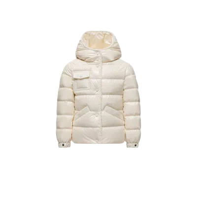 Moncler Kids' Doudoune À Capuche Et Bordure Tressée Glareins In Neutral