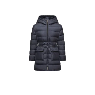 Moncler Kids' Doudoune À Capuche Et Ceinture Pasenza In Blue