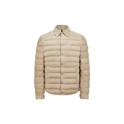 Moncler Doudoune-chemin Etale En Daim In Neutral