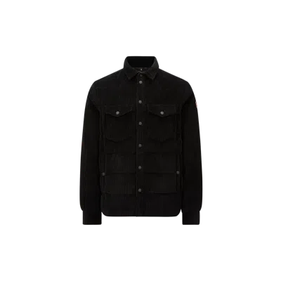 MONCLER GELT CORDUROY DOWN SHIRT JACKET, MEN, BLACK, SIZE: 4