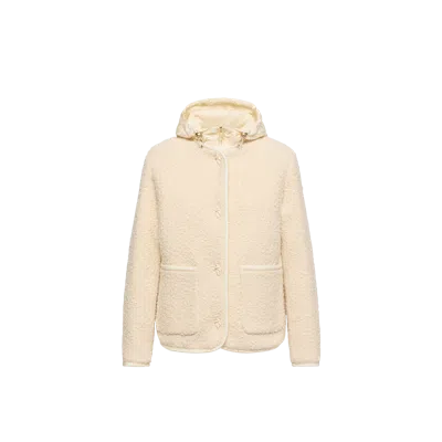 Moncler Hylesine 3-in-1 Wool & Cotton Blend Short Down Jacket, Women, White, Size: 5
